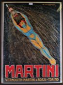 Vermouth-Martini & Rossi-Torino advertising poster, housed in a glazed frame, 59cm wide x 79cm high