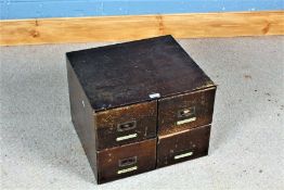 J.C. King Ltd. nest of letter filing drawers, fitted with four single drawers, 45cm wide x 41cm deep