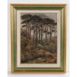 Frederick Golden Short (1863-1936), Wooded Hillside, signed oil on board, dated 1912, housed in a