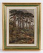 Frederick Golden Short (1863-1936), Wooded Hillside, signed oil on board, dated 1912, housed in a