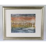 D.G. Hennery, "Beach Huts, Southwold", signed etching, numbered 8/20 and dated '04, housed in a