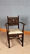 Ercol style carver chair, with drop in seat