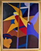 Sylvia Schweppe, abstract study entitled 'Jacob's Ladder', oil on board, titled and dated 1978 to