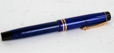 Parker 'Duofold' fountain pen, with blue case