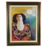 Vittorio Maria di Carlo (Italian 1939-2015) Portrait of a lady, signed oil on canvas, dated 1984,