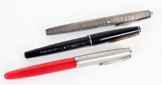 Three various Parker fountain pens, to include a "17" example (3)