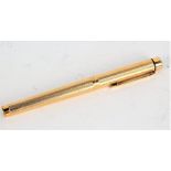 Sheaffer gold plated fountain pen, with 14 carat gold nib and engine turned case