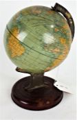 20th century Chad Valley tin plate world globe, 19cm high