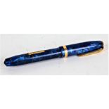Conway Stewart 84 fountain pen, with 14ct gold nib, blue marble effect case