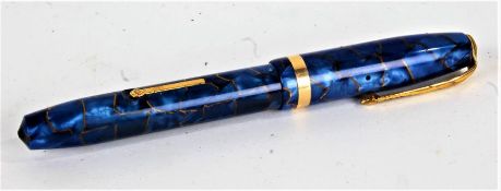 Conway Stewart 84 fountain pen, with 14ct gold nib, blue marble effect case