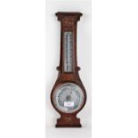 20th century oak aneroid barometer, with silvered dial, 46cm high