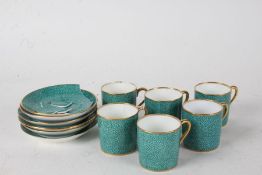 T. Goode & Co London part coffee set, compromising of six cups and six saucers, one AF (12)