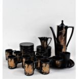 Quantity of Portmeirion 'Phoenix' coffee ware, comprising coffee pot, twelve saucers, ten cups,