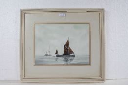 Alan Whitehead, watercolour depicting Thames barges, 31cm x 23cm, signed to the bottom right corner,