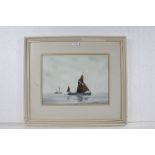 Alan Whitehead, watercolour depicting Thames barges, 31cm x 23cm, signed to the bottom right corner,