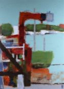 Briony Watson (contemporary British), Cremorne Wharf Chelsea, monogrammed oil on canvas, dated ,