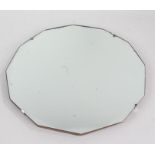 Art Deco style polygon shaped wall mirror, with bevelled edges, 38cm wide