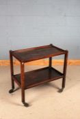 20th century oak two tier tea trolley