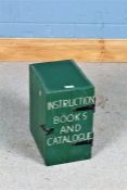 Small green painted wooden cupboard, made from tongue and groove boards, 19.5cm wide x 34cm high x