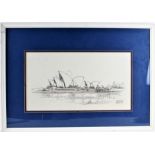 David Ruttle? (20th Century), Sydney Opera House, signed pen and ink, dated 4th Nov '88, housed in a