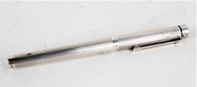 Sheaffer fountain pen with silver body and 14k nib, the body marked , 13.5cm long