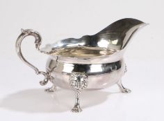 Substantial George II Irish silver sauce boat, Dublin, makers mark only for William Williamson, with