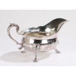 Substantial George II Irish silver sauce boat, Dublin, makers mark only for William Williamson, with