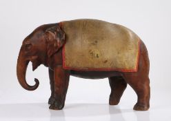 Large late 19th Century carved model elephant, probably Tobacco/Ale advertising related, with a