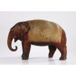 Large late 19th Century carved model elephant, probably Tobacco/Ale advertising related, with a