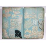 Victorian lace collectors folio, the large book made up with approximately seventy-eight pages