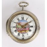 George Graham, London, a silver cased verge pocket watch, the fusee movement signed Geo. Graham