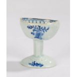 Rare 18th Century Lowestoft porcelain eyebath, circa 1765, the naivete form bowl decorated with a