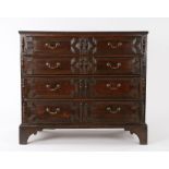 Charles II joined oak chest of drawers, circa 1680, incorporating 16th century re-claimed