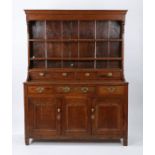 George I oak dresser and rack, North Wales circa 1760, the rack with a cavetto cornice and end