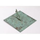 18th Century bronze sundial, Thomas Booth Hull, with a central sun with human features signed