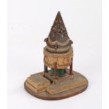 Interesting 19th Century cork and paper model of a Church Font, titled Sketch for a Font A P Howell,
