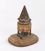 Interesting 19th Century cork and paper model of a Church Font, titled Sketch for a Font A P Howell,