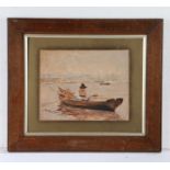 British primitive school, Cornish Fisherman, Falmouth 1907 to the bottom corner, 28cm x 22cm