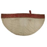 17th Century Italian cope, with the red and gold thread floral top and silk arched end, 260cm wide