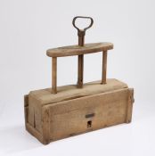 Large mid to late 19th Century wooden Rat Trap. The mechanism with large single block of timber,