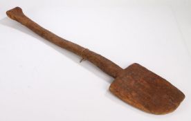 Charming 19th Century shovel or peel, the arched blade and undulating handle with a grip to the end,