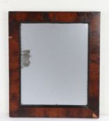 19th Century rectangular wall mirror, the original rectangular mirror plate within the moulded