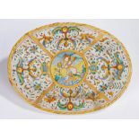 Italian Maiolica plate, late 16th Century, Urbino, in the manner of Antonia Patanazzi, with a