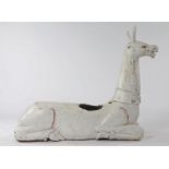 Large Fair Ground ride, 19th/20th Century, the carved seat as a llama resting and a tall neck and