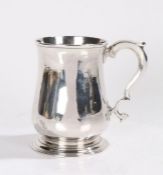 George II silver tankard, Newcastle 1752, maker John Langlands I, of baluster form with double