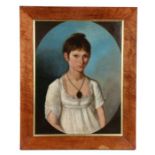 Early 19th Century British School, circa 1806, portrait of a lady, label to the reverse Ann Dorr 1st