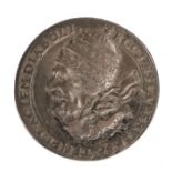 George Bower, 1678, 17th Century medallion with the bust of Sir Edmundbury Godfrey, right, hair