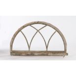 19th Century window/doorway arch, the wooden arch with Gothic arches to the interior, 111cm wide x