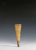 Rare James I shoe horn by Robert Mindum, dated 1613, the shoe horn made from the inner curved side