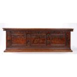 16th Century Venetian cedar or Cypress wood cassone or bridal chest, the rectangular hinged lid